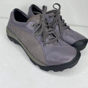 Women's Keen Presidio Leather Hiking Shoe Size 10 light lavender/grey lace-up